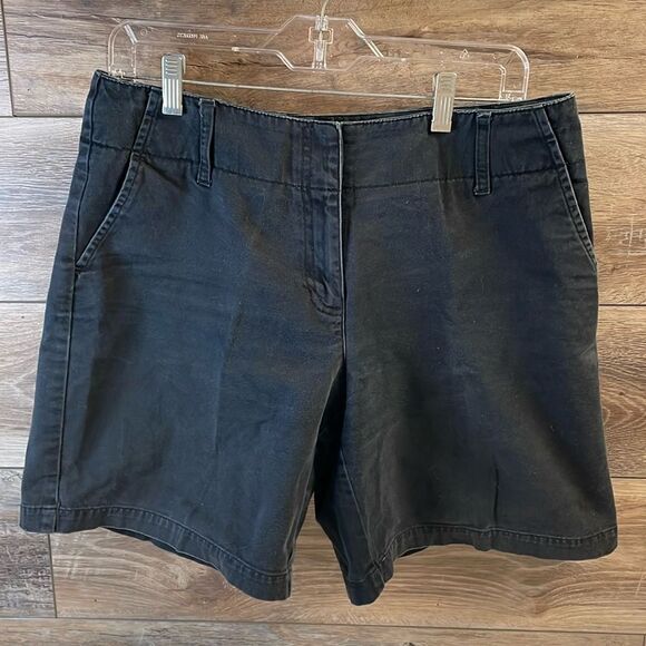 LIZ CLAIBORNE Ladies Black Cotton Wide Leg Shorts Size 10 - Picture 2 of 6